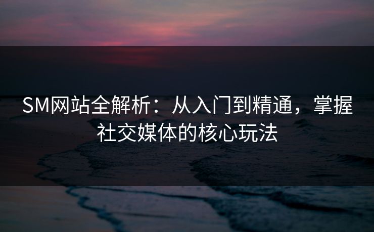 SM网站全解析：从入门到精通，掌握社交媒体的核心玩法
